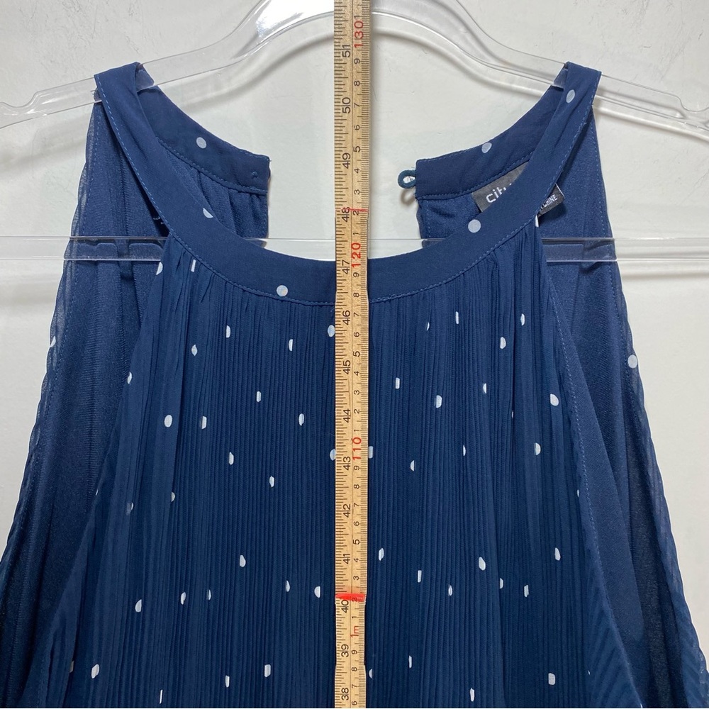 City Chic Plus Halter Chiffon Paris Spot Midi Dress Polka Dot Navy White XXL - Picture 10 of 11
